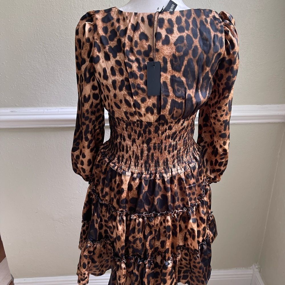 Leopard Print Ruffle Dress Small​ - Picture 7 of 7